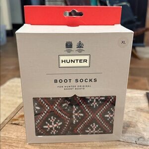 Hunter U Fairisle Boot Socks Short Boots Size XL New in Box